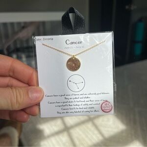 𝅺cancer zodiac gold necklace